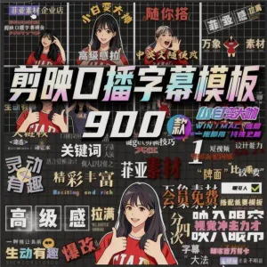 900个剪映高级感字幕预设口播动态排版预设标题入场出场动秒发货-俊享资料仓