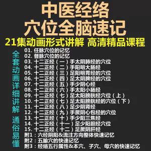 中医经络穴位全脑速记视频教学快速记忆动画形象加深记忆课程教程-俊享资料仓