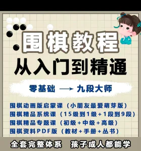 围棋教程零基础儿童视频课少儿动画启蒙围棋入门系统电子资料课程-俊享资料仓