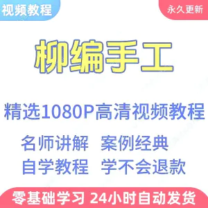 柳编手工视频教程新手学习小白自学零基础入门精通教学课程全集-俊享资料仓
