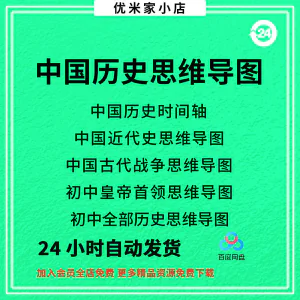 中国思维导图初中朝代近代史时间轴皇帝战争电子版资料图-俊享资料仓