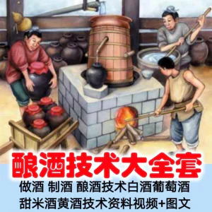 土法做酒 制酒 酿酒造酒技术白酒葡萄酒甜米酒黄酒资料视频+图文-俊享资料仓