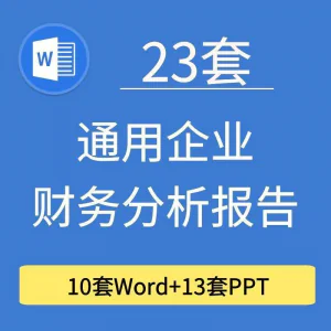 23套通用企业公司年度财务分析报告word电子文档模板PPT演示-俊享资料仓