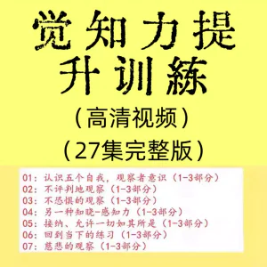 觉知力训练感知力国学智慧2025年心理学自我意识内心疗愈视频教程-俊享资料仓