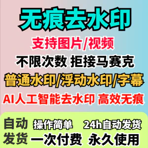 视频去水印软件无痕消除文字AI去除图片字幕水印处理手机电脑神器-俊享资料仓