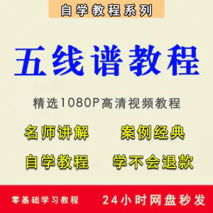 五线谱视频教程教学培训课程在线自学儿童零基础从入门到精通教程-俊享资料仓