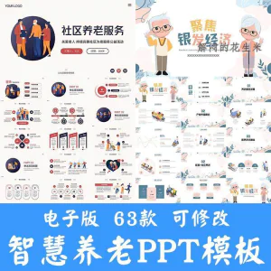 智慧养老ppt模板社区养老院服务宣传开题答辩商业计划书方案素材-俊享资料仓