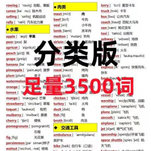 7天背完3500词初中单词中英文分类可以快速记忆英语学霸词根词缀-俊享资料仓
