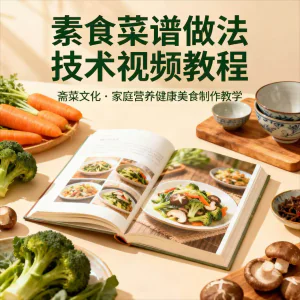 素食菜谱制作技术视频教程家庭营养健康美食教学设计素材-俊享资料仓