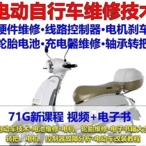 电动车维修视频自学教程零基础学习常见故障保养技术案例讲解大全-俊享资料仓