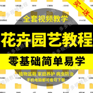 花卉园艺家庭养花盆栽苗圃栽培常识自学视频教程素材资料全套课程-俊享资料仓