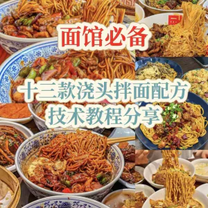 【下单即送】视频教程面馆13款浇头拌面配方新手摆摊创业培训-俊享资料仓