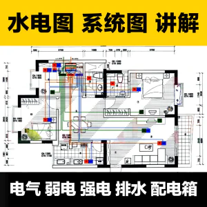 水电图纸识图教学讲解放管电气图弱电强电排水配电箱-俊享资料仓