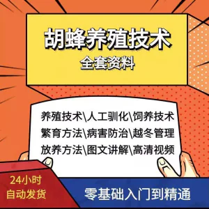 胡蜂养殖技术蜜蜂视频资料黄蜂黑盾怎样养胡蜂人工饲养教程大全-俊享资料仓