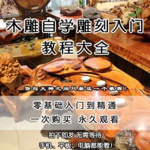 木雕自学雕刻入门教程木匠制作diy手工技术玉石学习视频教学课程-俊享资料仓