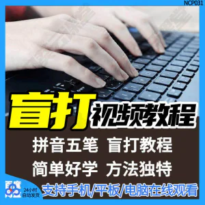 盲打不看键盘打字视频教学网课指法纠正零基础普通键盘私教版资料-俊享资料仓