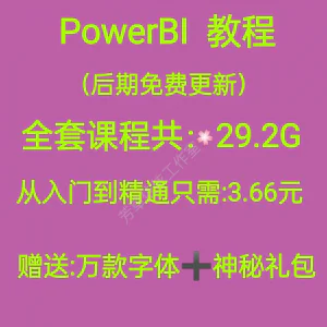 Power bi教程商业数据分析可视化图表建模视频零基础powerbi课程-俊享资料仓