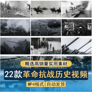 抗日战争解放战争革命斗争长征精神历史纪录片影像资料视频素材-俊享资料仓