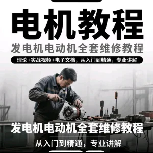 电机教程视频发电机电动机结构原理维修技术小学素材布线图教程-俊享资料仓