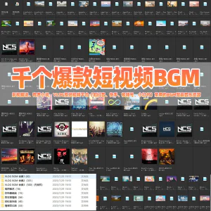 千个爆款短视频BGM背景音乐小红书抖音快手热门VLOG音乐影视解说-俊享资料仓