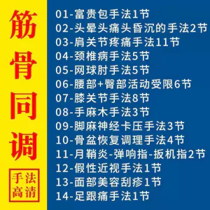 筋骨同调祛痛术活动受限手法富贵颈椎颈肩肘腰膝关节疼痛手法素材-俊享资料仓