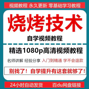 烧烤技术教程视频配方书东北重庆烧烤技术配方教程自学教材零基础-俊享资料仓