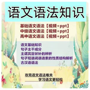 小学初中高中语文语法视频教程基础知识大全句子成分课件PPT素材-俊享资料仓