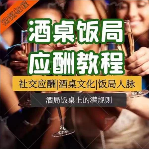 酒局应酬视频教程社交礼仪商务宴请场面酒桌饭局应酬技巧课程合集-俊享资料仓